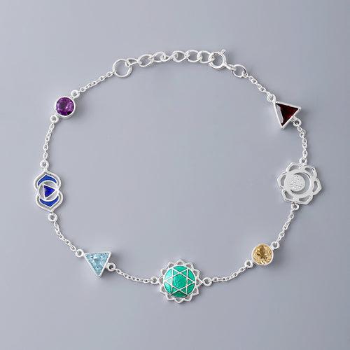 Chakra Chain Bracelet - Silver