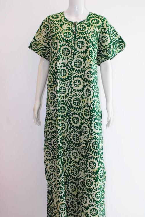 Pure Cotton Maxi Night Dress with Pocket  | XXL