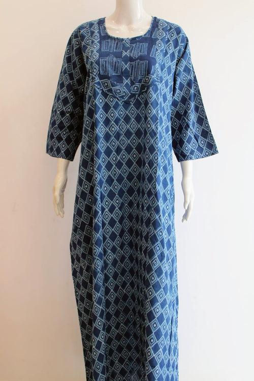 Pure Cotton Maxi Night Dress with Pocket  | XL