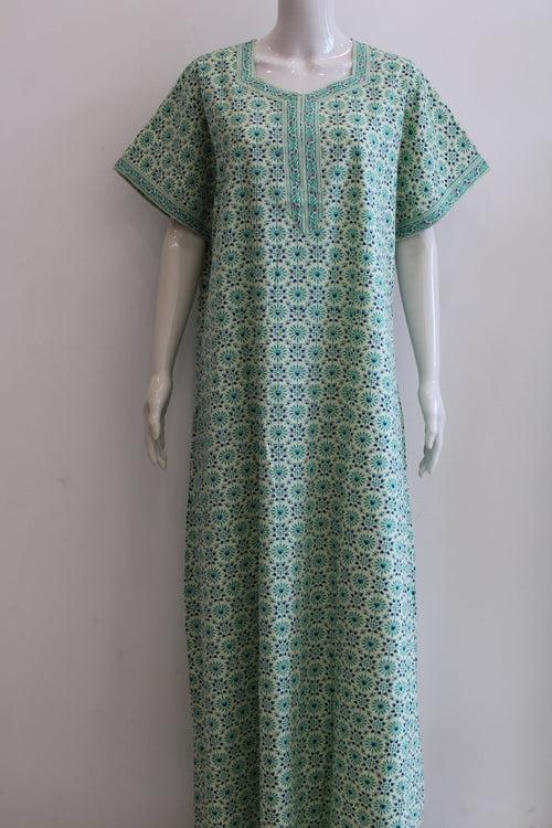 Pure Cotton Maxi Night Dress with Pocket  | XL