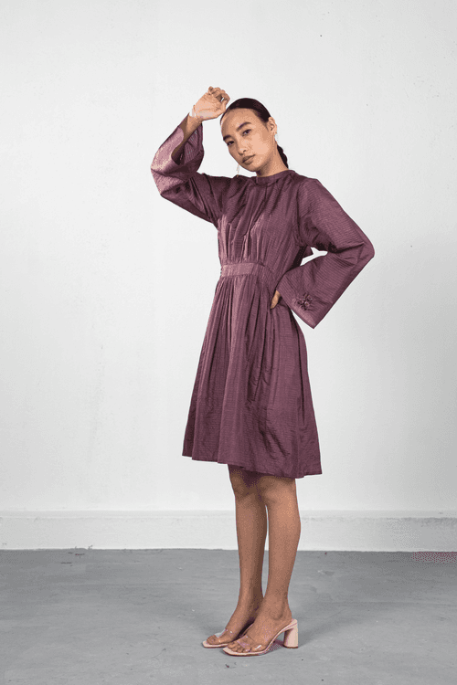 The Dusk handwoven silk dress