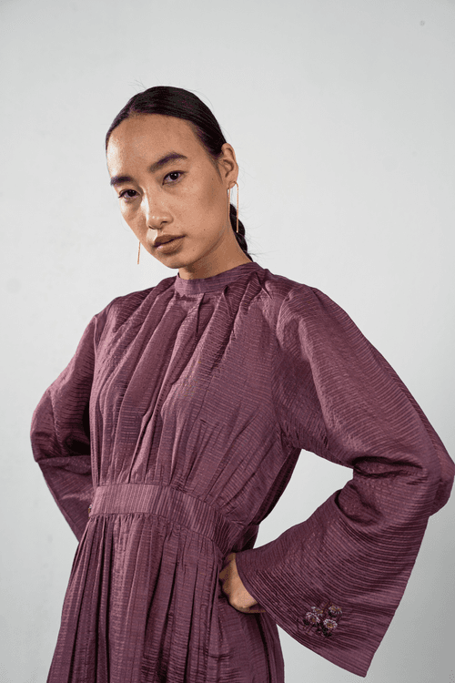 The Dusk handwoven silk dress