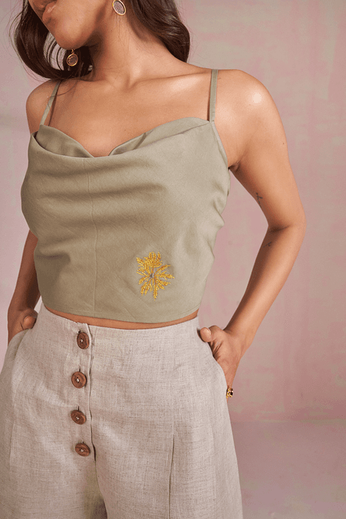 The Holiday naturally dyed organic cotton crop top