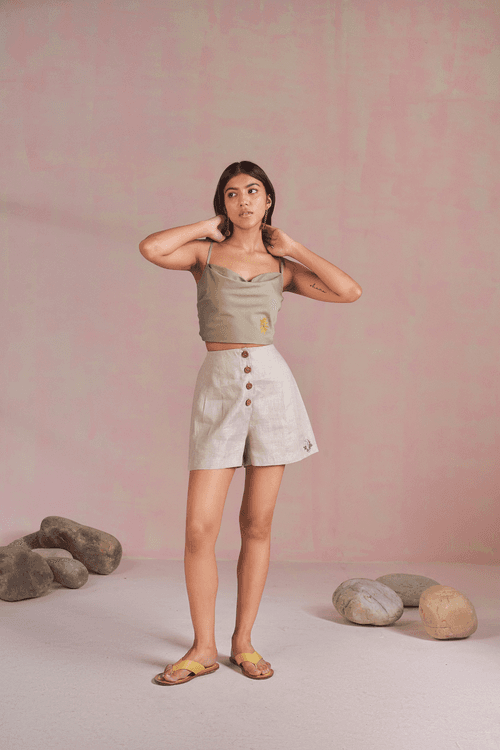 The Holiday naturally dyed organic cotton crop top