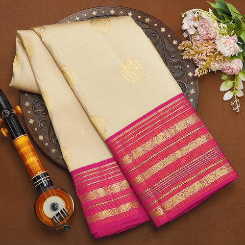 Beige Kanjeevaram Silk Saree