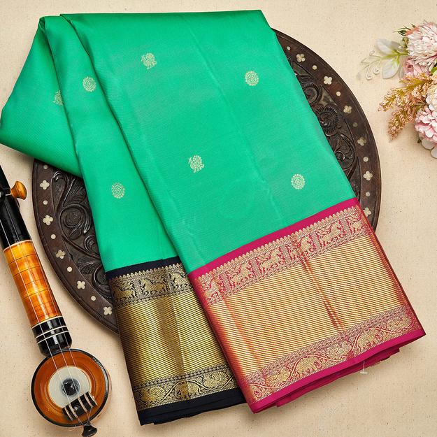 Sea Green Kanjeevaram Silk Saree