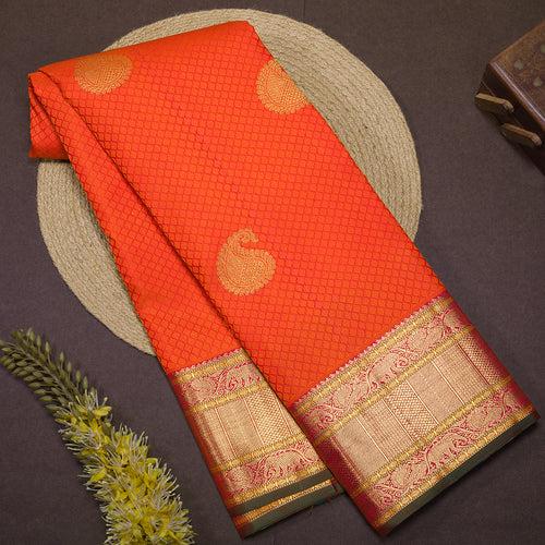 Orange Kanjivaram Silk Saree