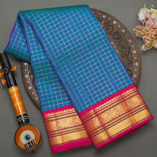 Indigo Blue Kanjeevaram Silk Saree