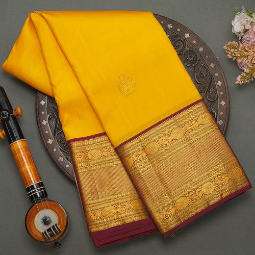 Yellow Kanjeevaram Silk Saree