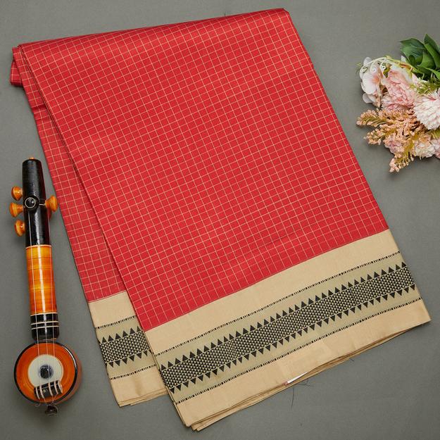 Red Resham Weaving Silk Saree