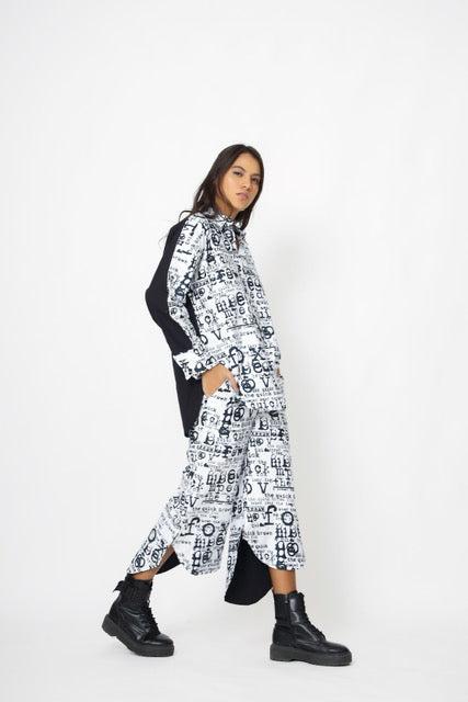 Printed Shirt And Culottes Set