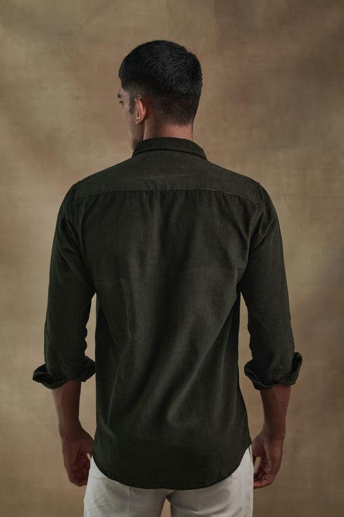 Frosty Olive Corduroy Shirt