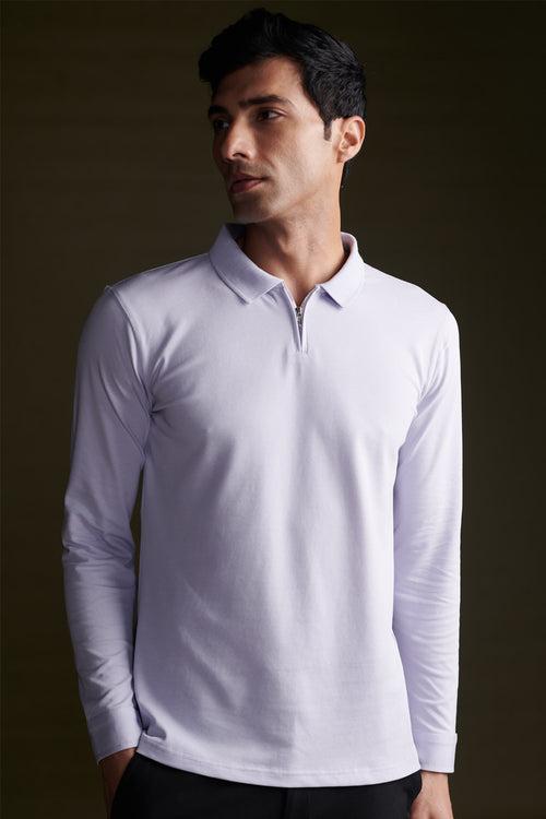 Hazey Lavender Polo Full Sleeve