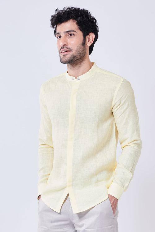 Pastel Yellow Linen Shirt