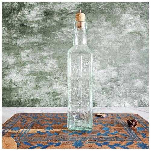 Glass - Oil/Vinegar/Soy Bottle Tall with Cork Lid