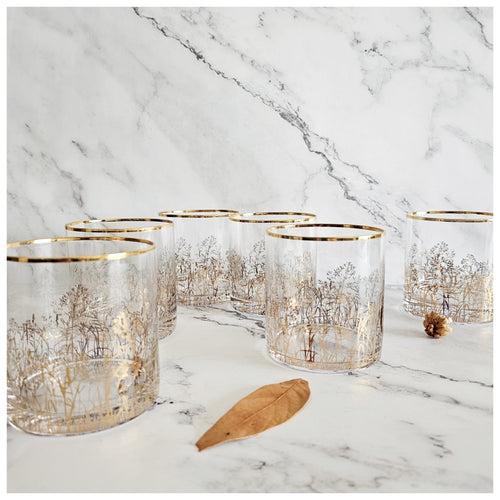 Tumbler - Set of 6 - Forest Gold Rim