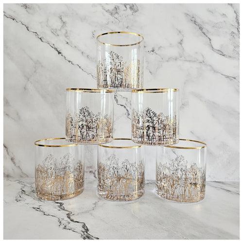 Tumbler - Set of 6 - Forest Gold Rim