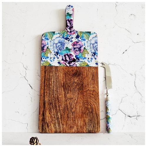 Cheese Board & Knife Set - Iris Bloom