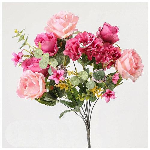 Flowers (Artificial) - Rose Bunch Pink