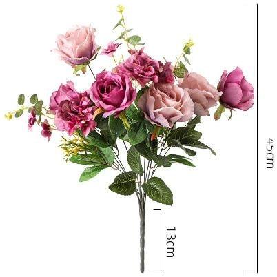 Flowers (Artificial) - Rose Bunch Pink