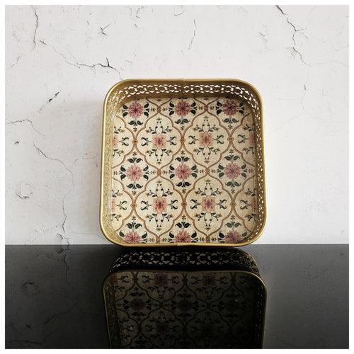 Serving Tray - Square - Laser Cut Metal - Mughal