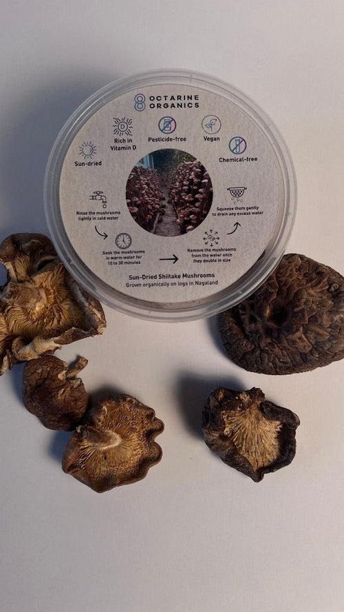 Sun-dried Shiitake Mushrooms by Octarine Organics