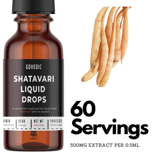 Govedic Shatavari Liquid Drops | Concentrated 30ml | 60 Servings of 500mg Organic Shatavari Root