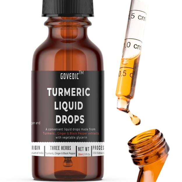 Govedic Turmeric Liquid Drops | Concentrated 30ml | 60 Servings of 250mg