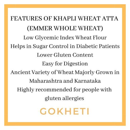 Khapli Atta 1kg | Emmer Wheat Flour by Gokheti