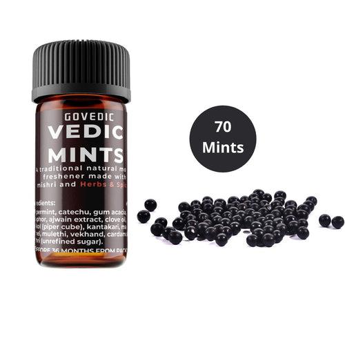 Govedic Vedic Mints | 70 Pills in Glass Bottle | Mouth Freshener