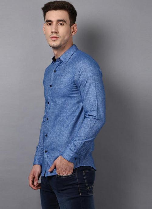 Two-Tone Shirt with Contrast Buttons