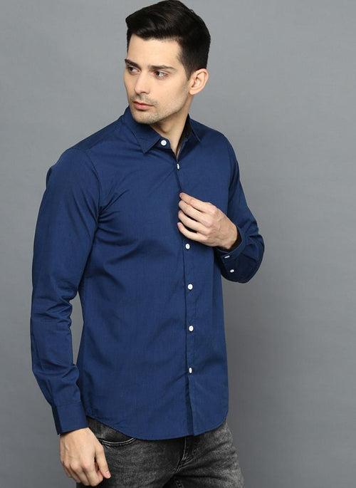 Cobalt Blue Button Down Regular Fit Shirt