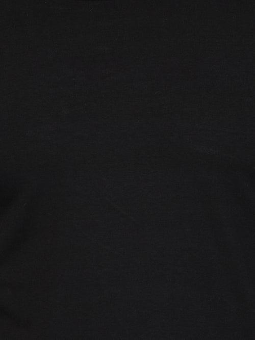 Basic Black T-shirt with Contrast White Lining