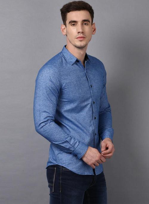 Two-Tone Shirt with Contrast Buttons