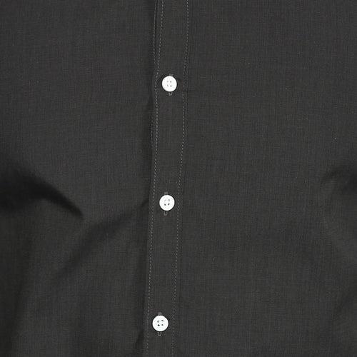 Charcoal Black Button Down Regular Fit Shirt