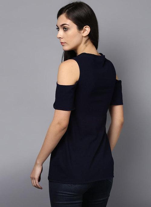 Indigo Wash Tunic with Front Eyelet Detail