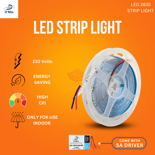 D'Mak 120 LED Strip Light Flexible with 5A Driver (5Meter)