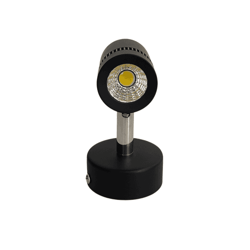 3 Watt Led Black Body Wall Light for focusing wall or photo frame