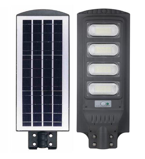 D'Mak Waterproof Solar Street Light with Integrated Solar Panel, LED Flood Light with Auto On/Off and Human Induction, IP65 Waterproof , Cool White , Metal