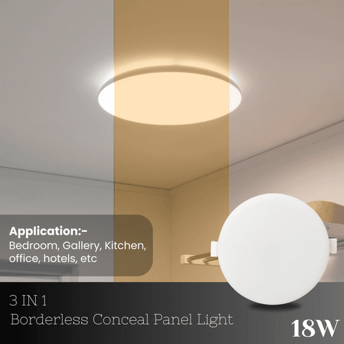 18 Watt  Borderless Conceal Light for POP/ Recessed Lighting in Round Shape with Adjustable base