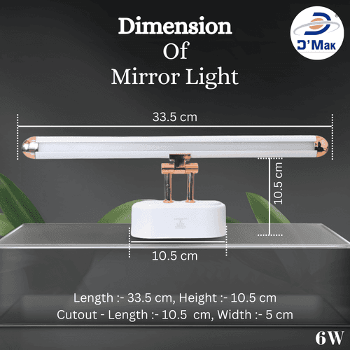 D'Mak 3in1 Color Changing LED Mirror Picture Wall Light, White Body Bathroom Vanity Led Mirror Light