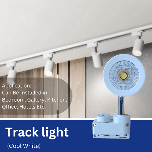 9 Watt LED White Body Track Light for Focusing Wall or Photo Frame