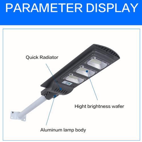 D'Mak Waterproof Solar Street Light with Integrated Solar Panel, LED Flood Light with Auto On/Off and Human Induction, IP65 Waterproof , Cool White , Metal