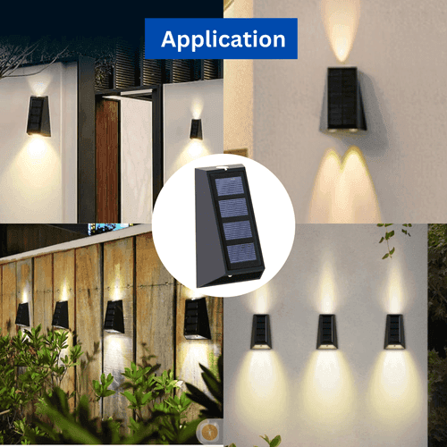 DMak Solar Fence Lights Waterproof Automatic Decorative Outdoor Solar Wall Lights for Deck, Patio, Stairs, Yard, Path and Driveway.(Automatic Color Changing)