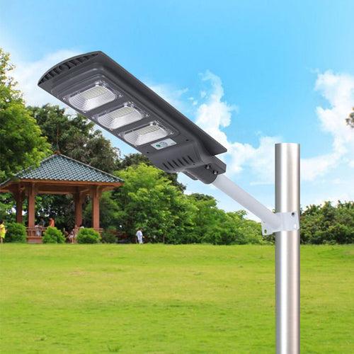 D'Mak Waterproof Solar Street Light with Integrated Solar Panel, LED Flood Light with Auto On/Off and Human Induction, IP65 Waterproof , Cool White , Metal