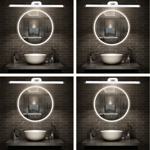 D'Mak 3in1 Color Changing LED Mirror Picture Wall Light, White Body Bathroom Vanity Led Mirror Light