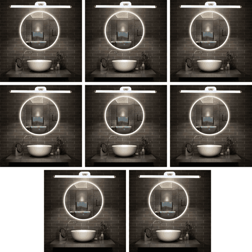 D'Mak 3in1 Color Changing LED Mirror Picture Wall Light, White Body Bathroom Vanity Led Mirror Light