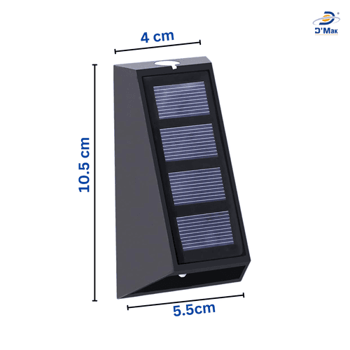 DMak Solar Fence Lights Waterproof Automatic Decorative Outdoor Solar Wall Lights for Deck, Patio, Stairs, Yard, Path and Driveway.(Automatic Color Changing)