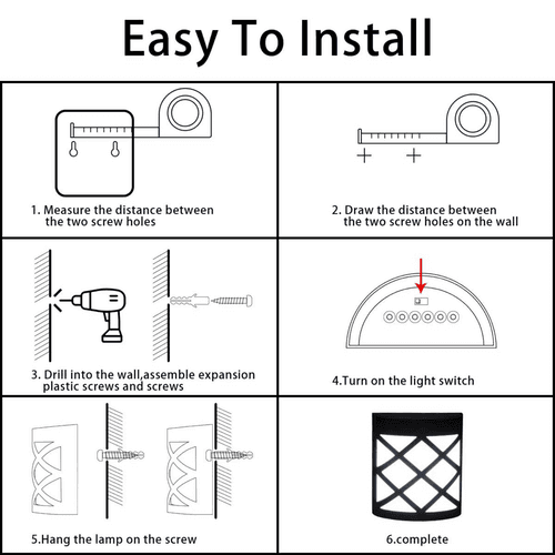 DMak Solar Fence Lights Waterproof Automatic Decorative Outdoor Solar Wall Lights for Deck, Patio, Stairs, Yard, Path and Driveway.