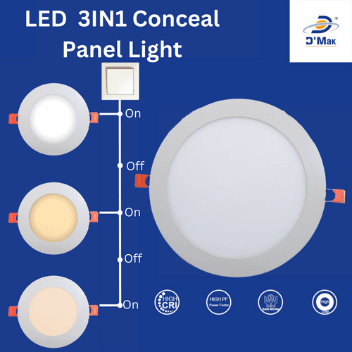 22 Watt Led Conceal Panel Light for POP/ Recessed Lighting 3in1 (White, Warm White, Natural White)